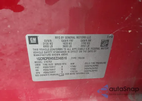 2014 Chevrolet Silverado 1500 Work Truck 1Wt from USA, damaged, VIN 1GCRCPEH5EZ249516